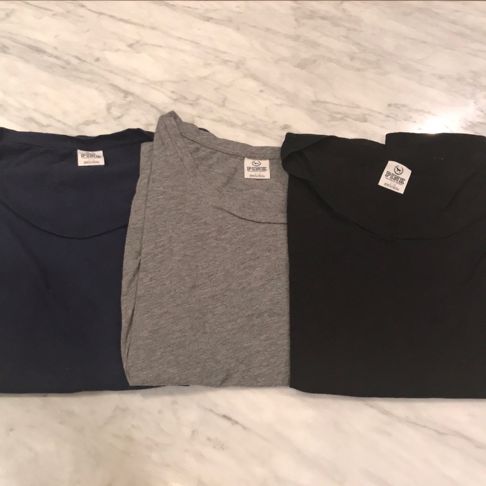 3 Victoria’s Secret PINK oversized tees. Large